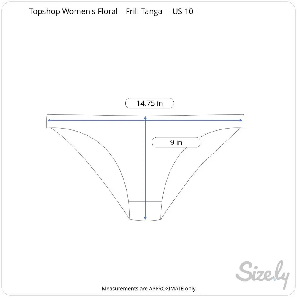 Topshop Women's Floral Frill Tanga Bikini Swim Bottoms NWT - Picture 9 of 10